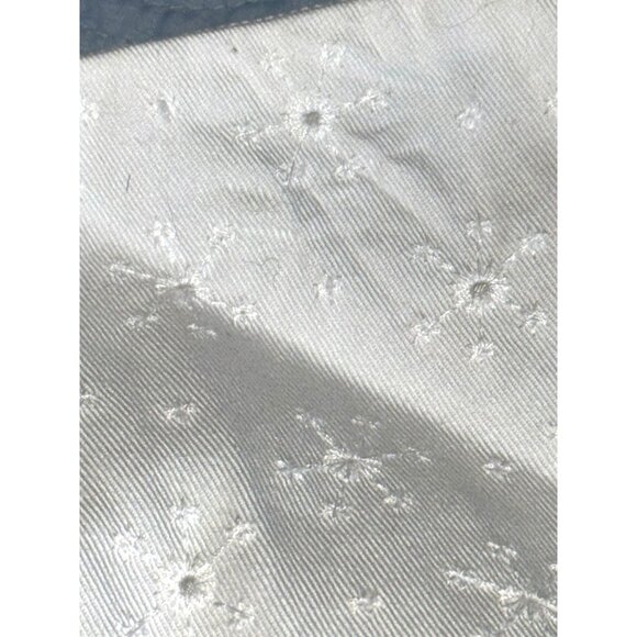 Liz Claiborne Petite 6 White Embroidered Cotton A-Line Skirt With Polyester Lini - Picture 4 of 7